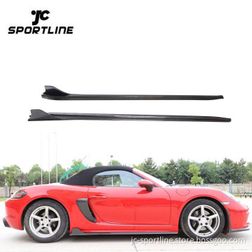 Carbon Fiber Side Skirt Extension Lip for Porsche 718 Boxster Cayman 2016-2019